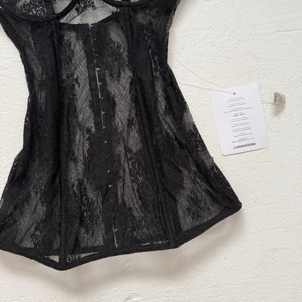 Black Lace Overlay Top - Picture 4 of 9